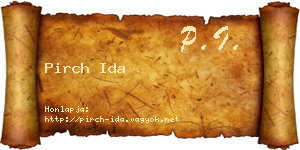 Pirch Ida névjegykártya
